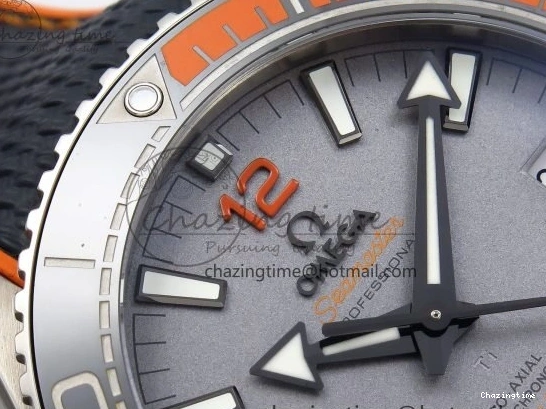 0227 Comfortable Planet Ocean 43.5mm SS VSF 1:1 Best Edition Black Orange Bezel Gray Dial on Nylon Strap A8900 Super Clone V 7730